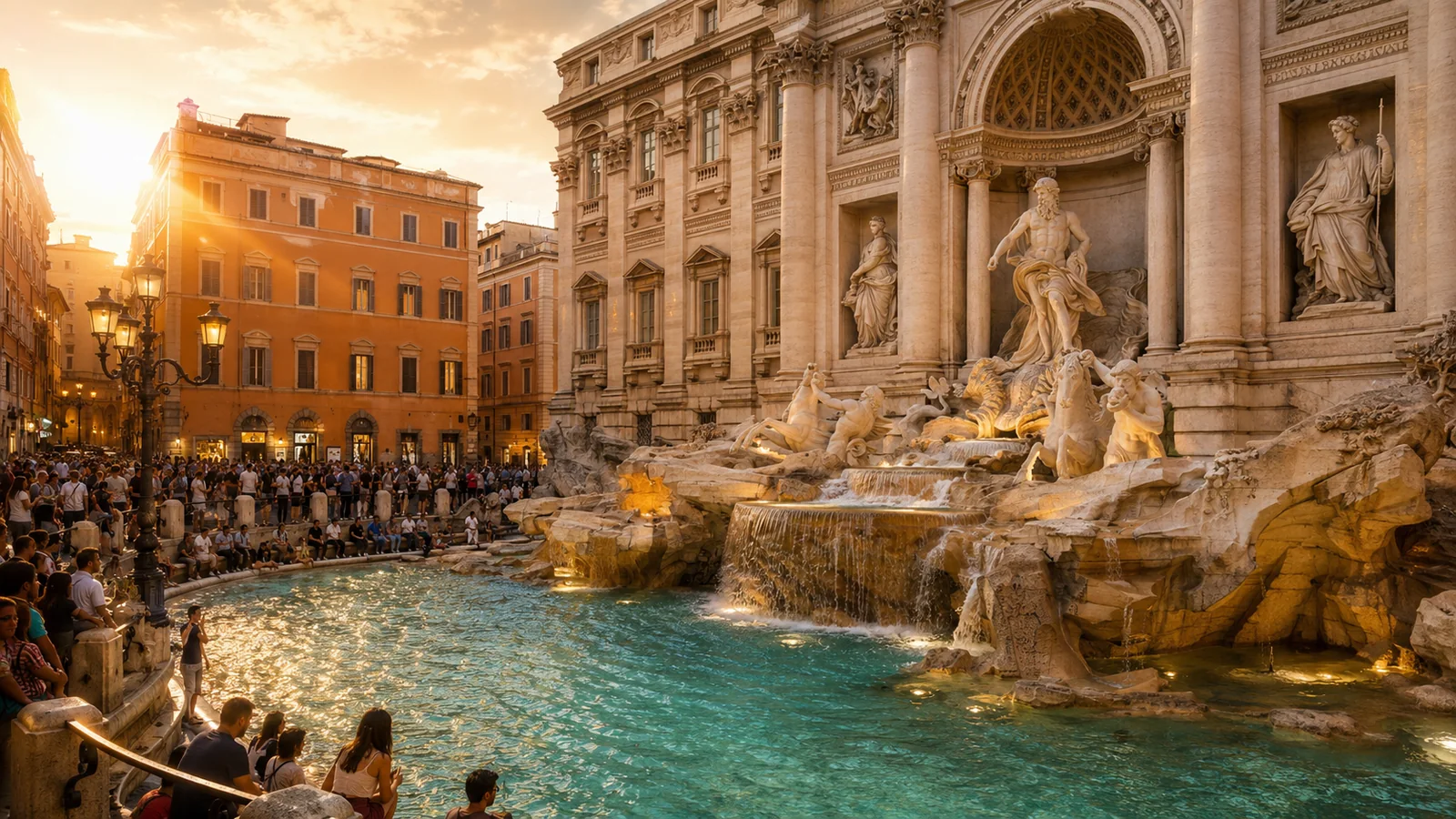 Editorial visual inspired by the Trevi Fountain in Rome