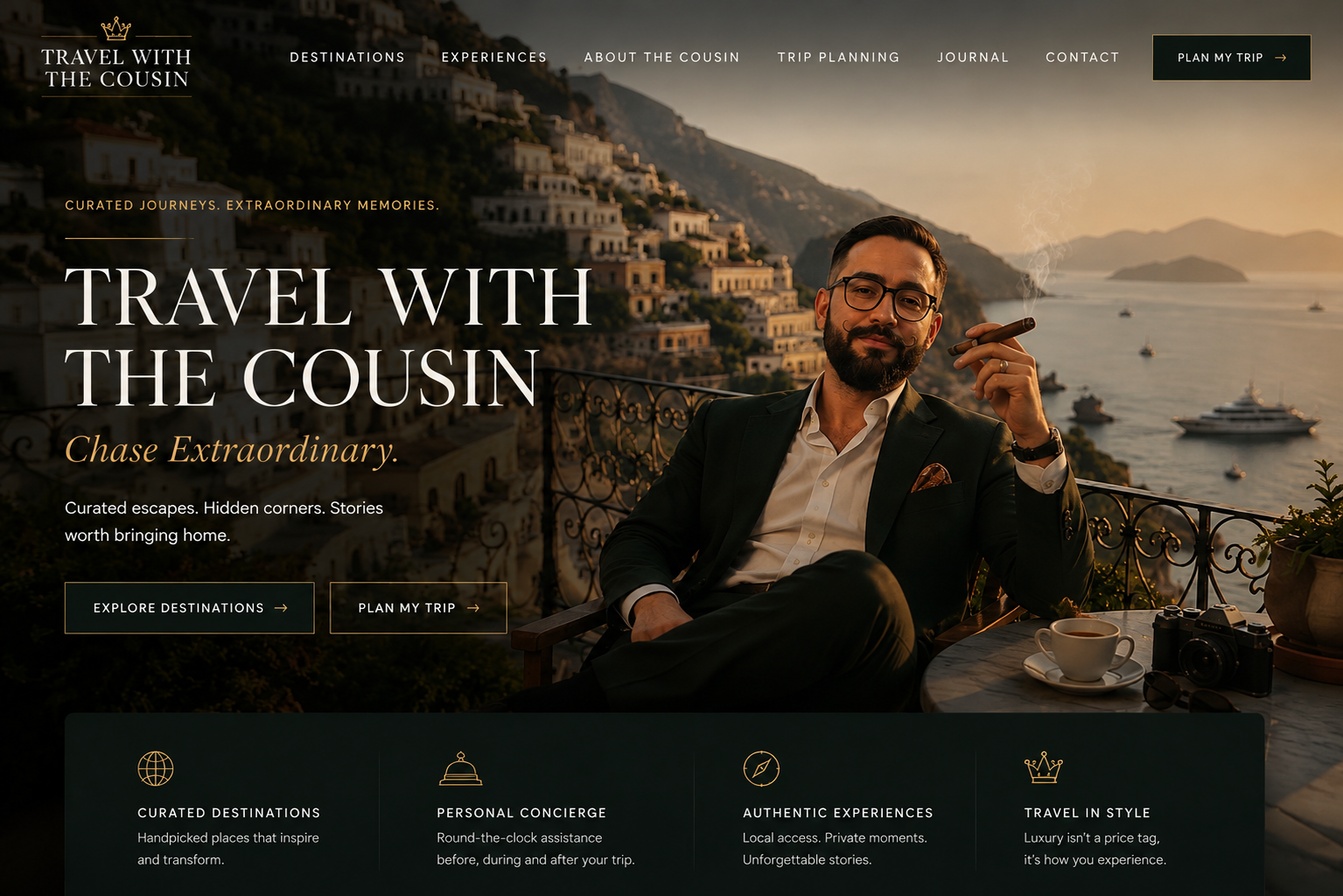 Travel with the Cousin luxury Mediterranean travel hero